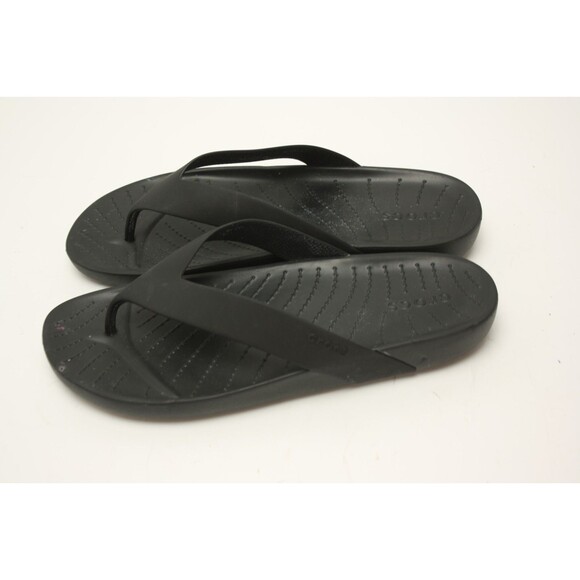 Crocs Womens Size 8 Black Comfort Thong Sandals Flip Flops - Picture 3 of 8